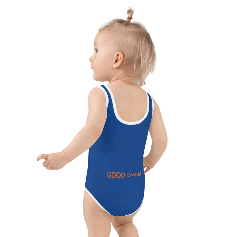 Good Swim Orange on Dark Blue Kids Swimsuit product image (7)
