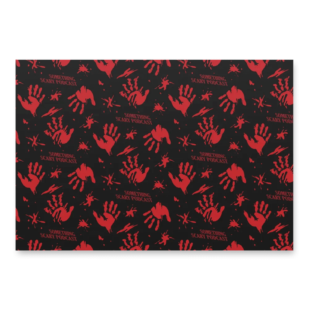 Something Scary Wrapping Paper - red on black product image (2)