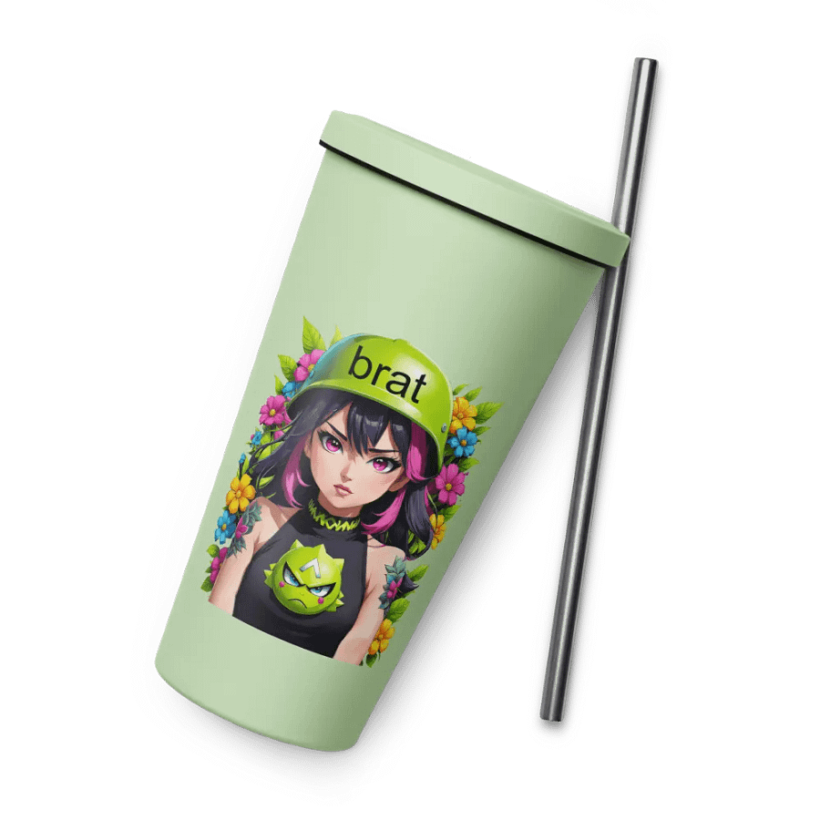 Brat 20 oz Tumbler Cup - Mint - Insulated Tumbler with a Straw v6 product image (8)