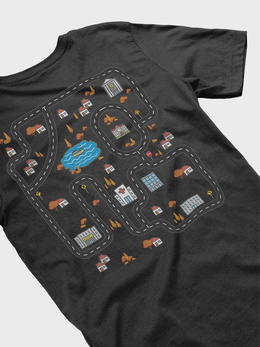 Play Cars On Dad's Back Playmat Road Map Car Race Track Fall Season T-Shirt product image (4)