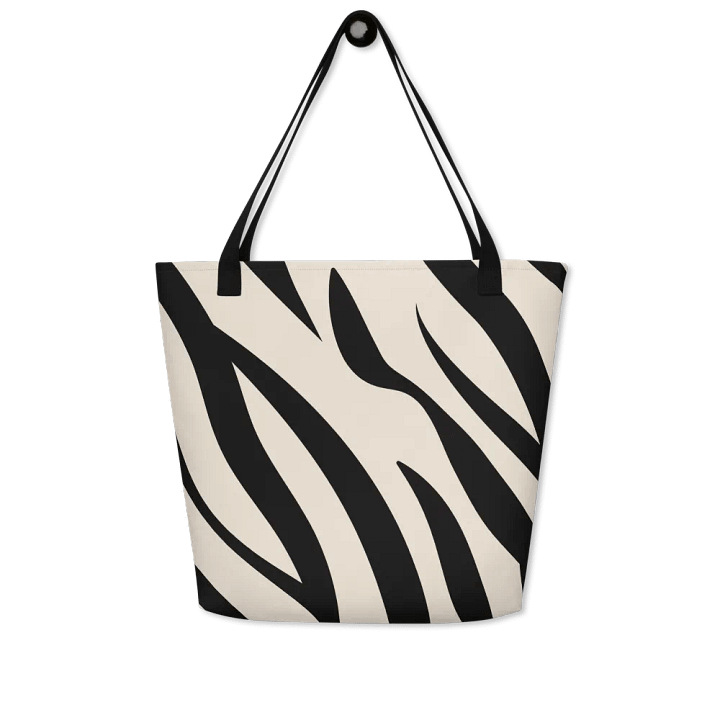 All-Over Print Large Tote Bag w/ Pocket - Zebra product image (1)