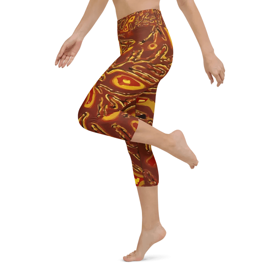 Japanese Fiery Abstract Capri Yoga Leggings product image (6)