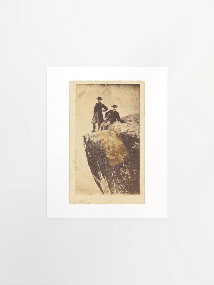 Two Men Wearing Black Hats, Posed on A Cliff By Unknown (c. 1865) - Print product image (1)