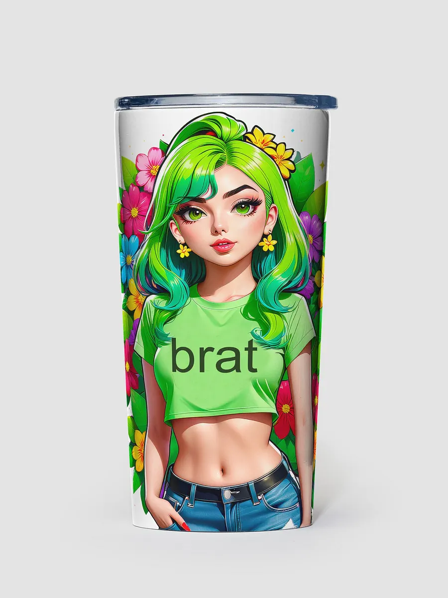 Brat 20 oz Tapered Stainless Steel Tumbler - White - Brat Life v2 product image (1)