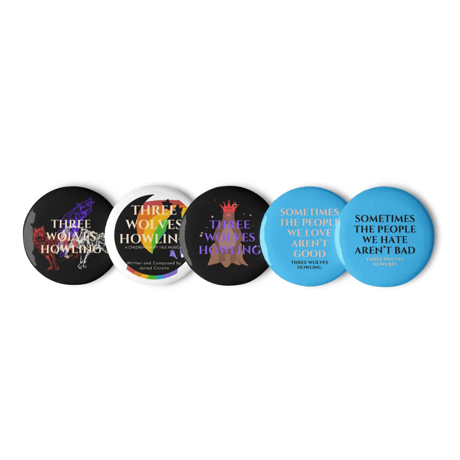 Three Wolves Howling musical pins product image (1)