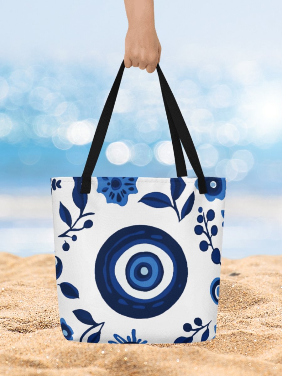 Blue Mati Large Tote/ Beach Bag w/ Pocket product image (1)