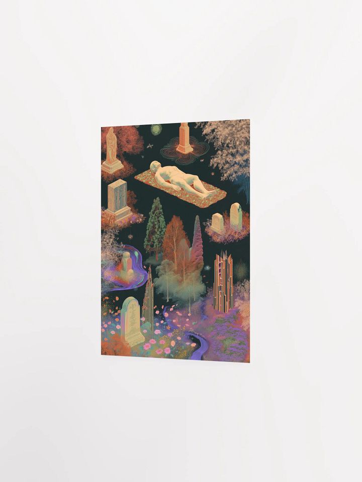Psychedelic Afterlife: Surreal Cemetery, Floating Figure, and Cosmic Gardens product image (6)