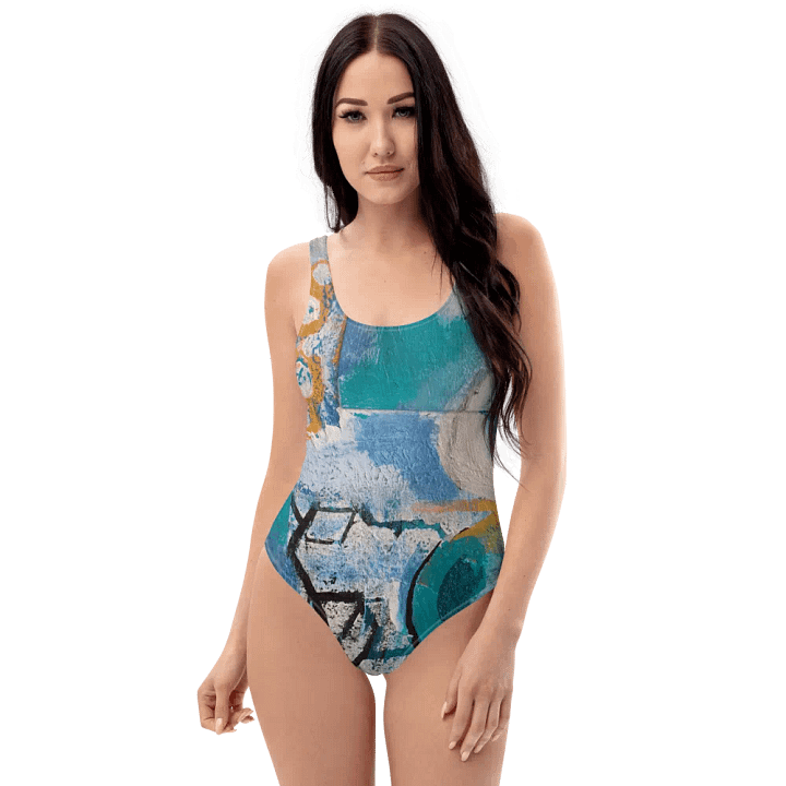 original painting by b.reters print on swimsuit, beautiful blue colours product image (1)
