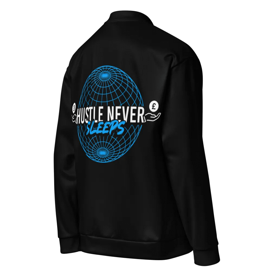 Hustle Never Sleeps Bomber Jacket (Black) product image (5)