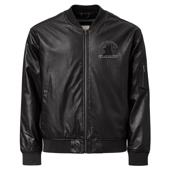Shepherd Silhouette Faux Leather Bomber Jacket product image (1)