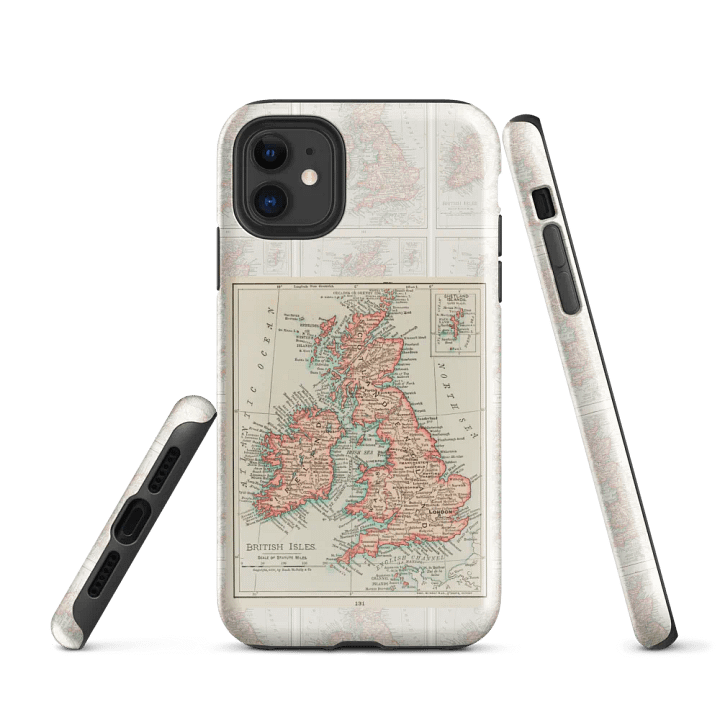Antique British Isles Map iPhone® Tough Case product image (1)
