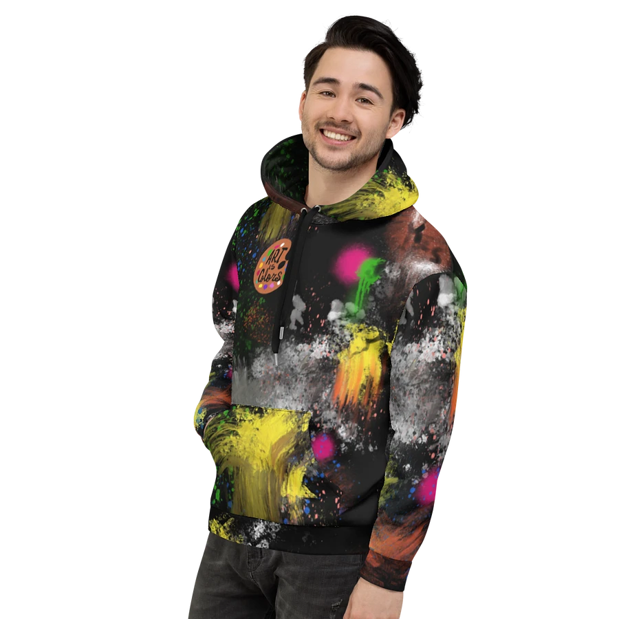 Splatter-Wear #1 All-Over-Print Unisex Hoodie/Black product image (5)