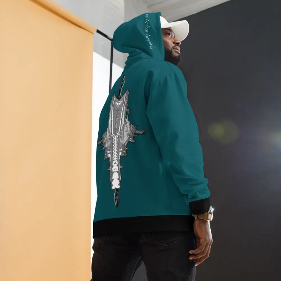 Teal Foss double tug Sketch Hoodie product image (12)