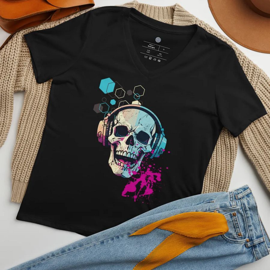 Groove Reaper Fitted V-Neck Tee product image (7)