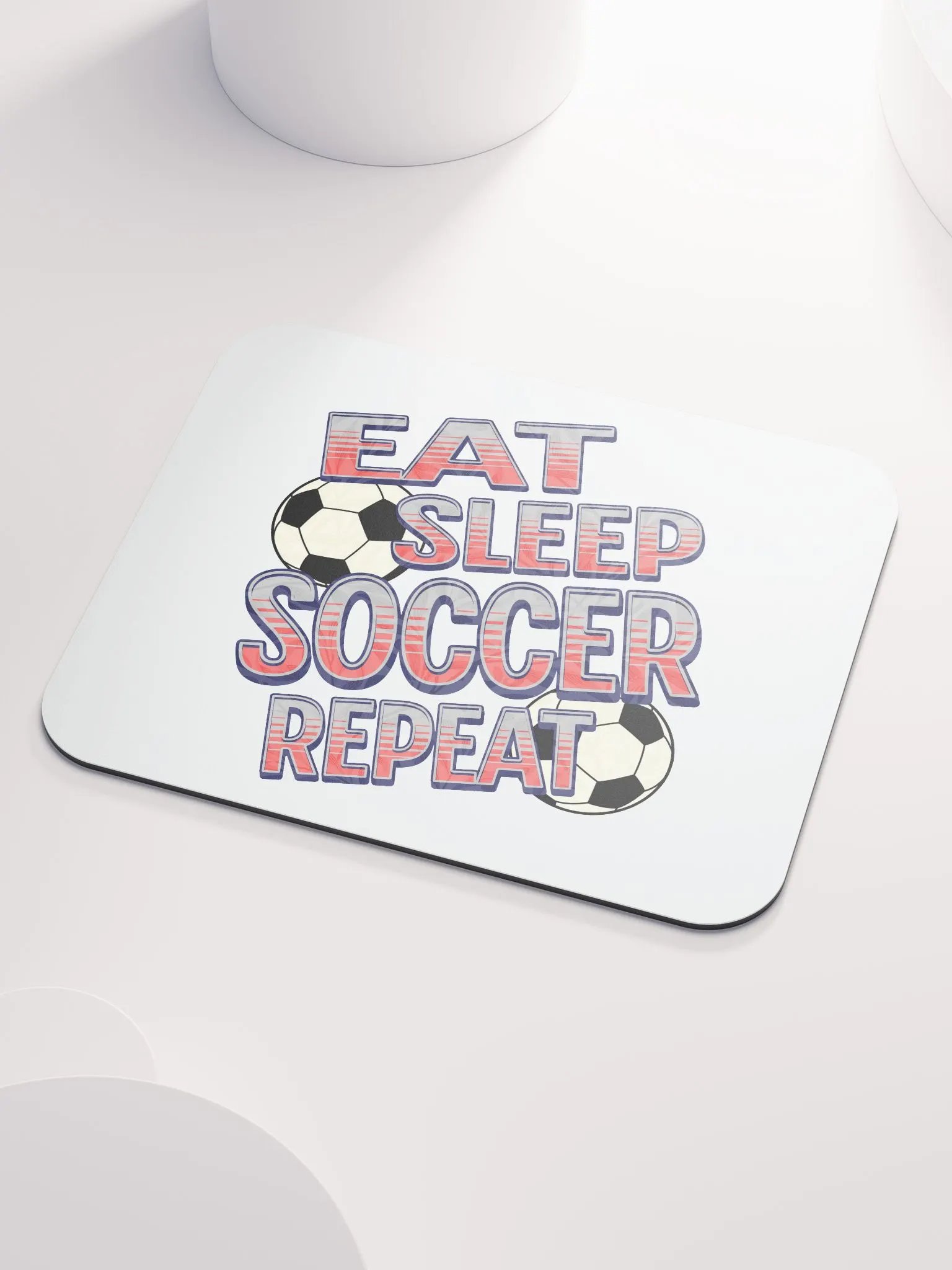 Eat Sleep Soccer Repeat Angle Stripes Mouse Pad product image (3)