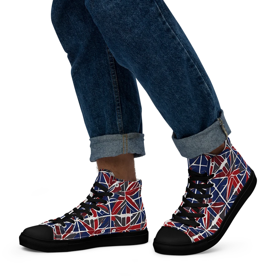 Red And Blue Mosaic Men's High Top Shoes product image (16)