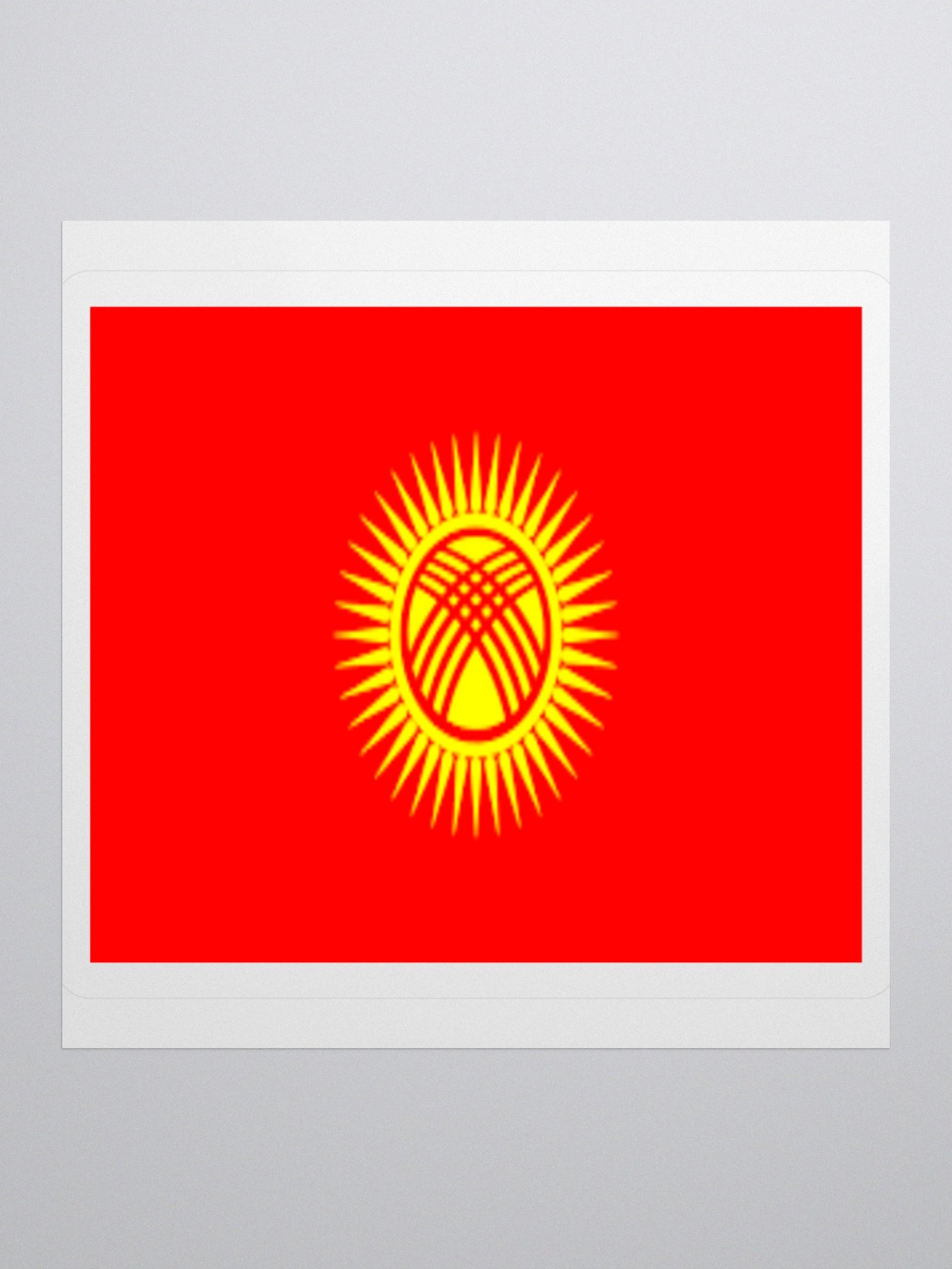 Kyrgyzstan Flag Sticker | Sun and Crosses Design | Durable Vinyl | 3 Sizes product image (3)