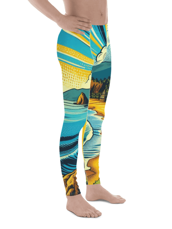 Coastal Comic All-Over Men's Leggings |AI Design product image (5)