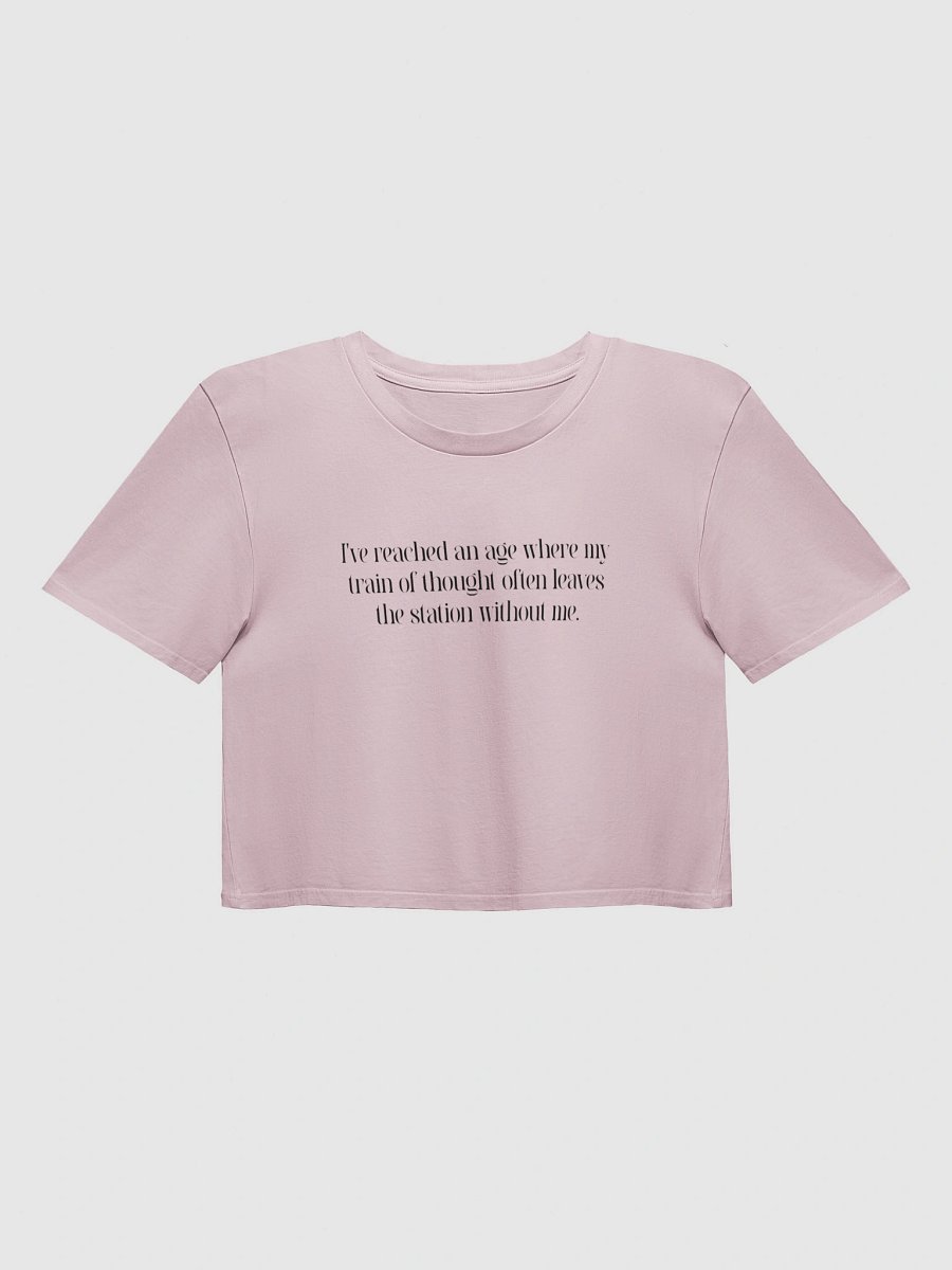 Funny Brain Fog Y2K Crop Baby Tee - Retro Aging Humor T-Shirt product image (2)