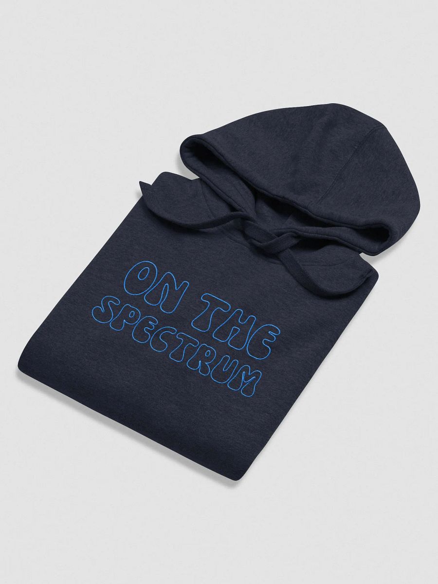 ON THE SPECTRUM OUTLINE (lg. design, aqua thread) embroidered heavyweight hoodie product image (12)