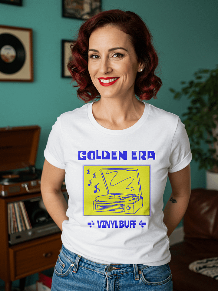 Golden Era Vinyl Buff – Vintage White Tee product image (2)