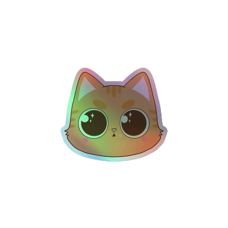 Sparkling Orange Cat Holographic Sticker product image (2)