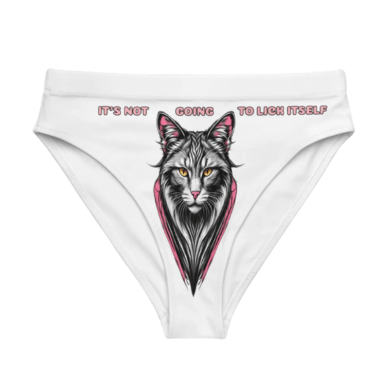 Lick Itself Cat Graphic Underwear