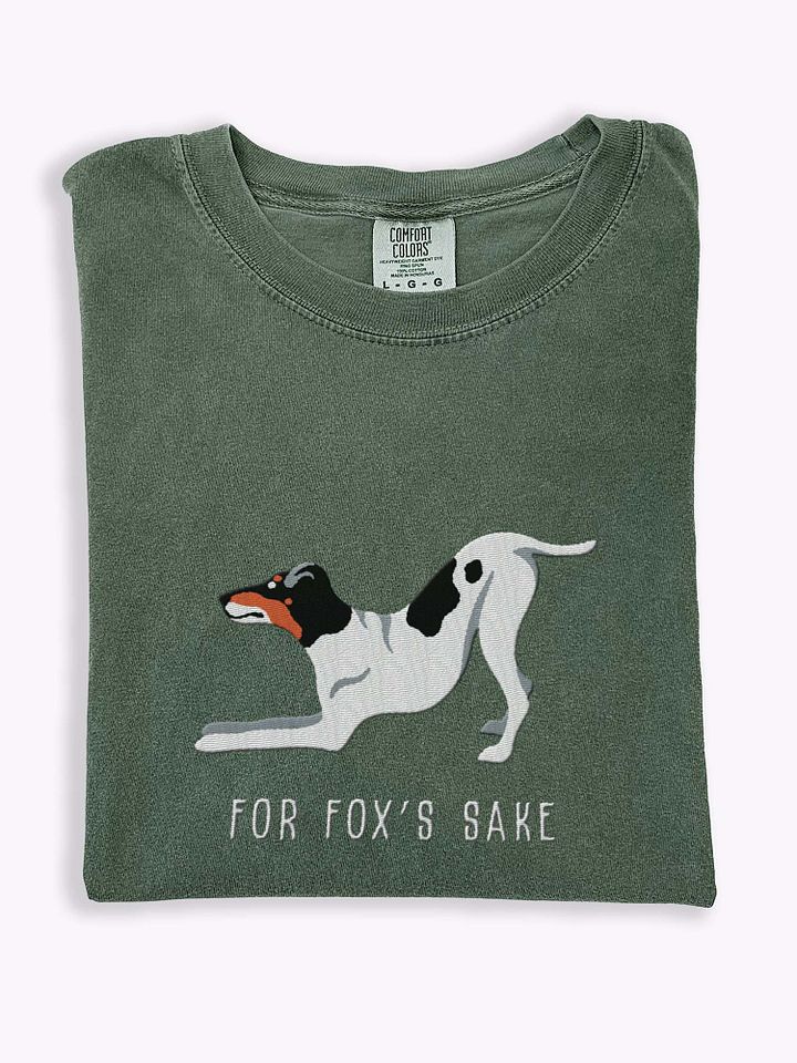 For Fox's Sake T-Shirt(Embroidered) of a Smooth Fox Terrier(Tricolor) product image (1)