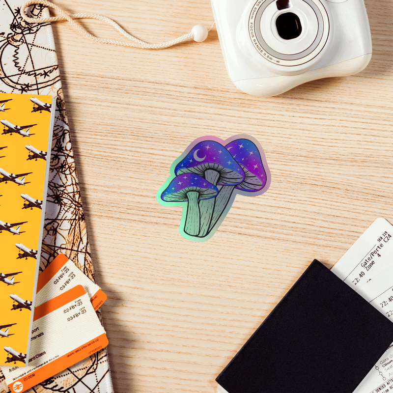 Galaxy Shrooms Holographic Sticker product image (7)