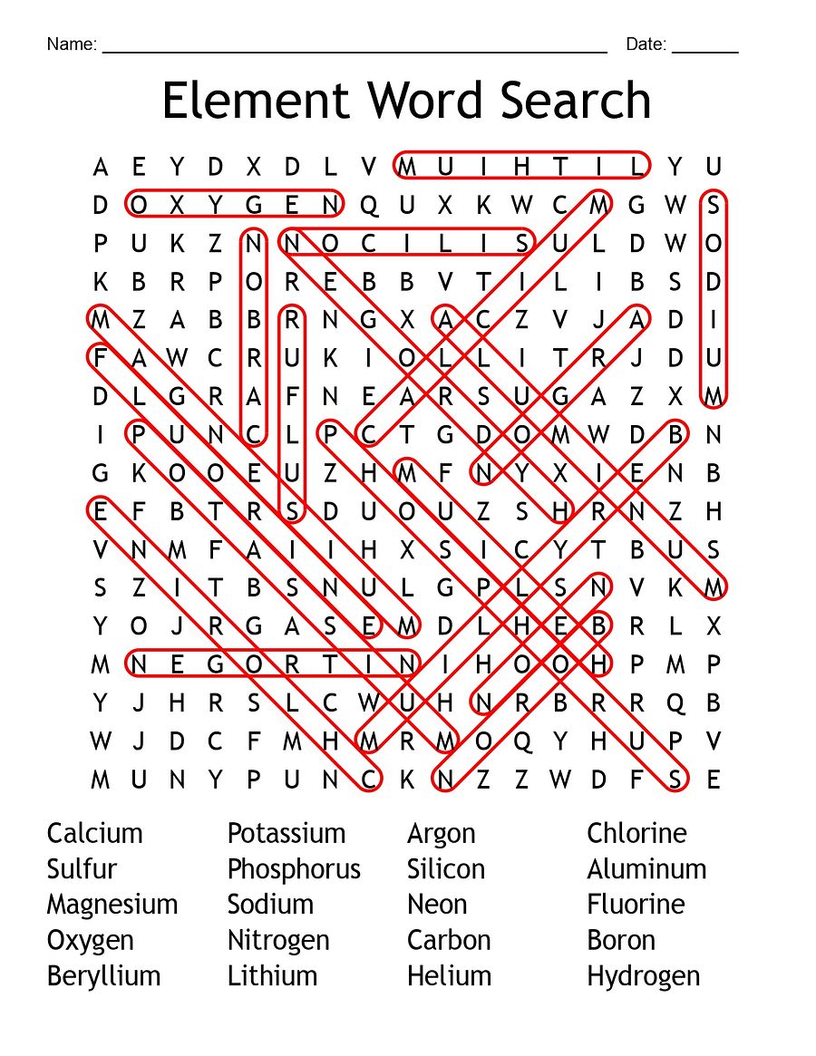 Element Word Search Chemistry Puzzle product image (2)