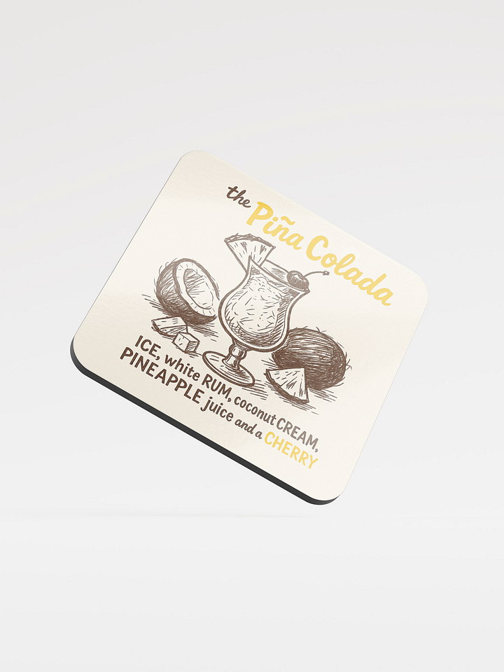Piña Colada Cocktail Coaster – Tropical Bar Cart Decor product image (2)