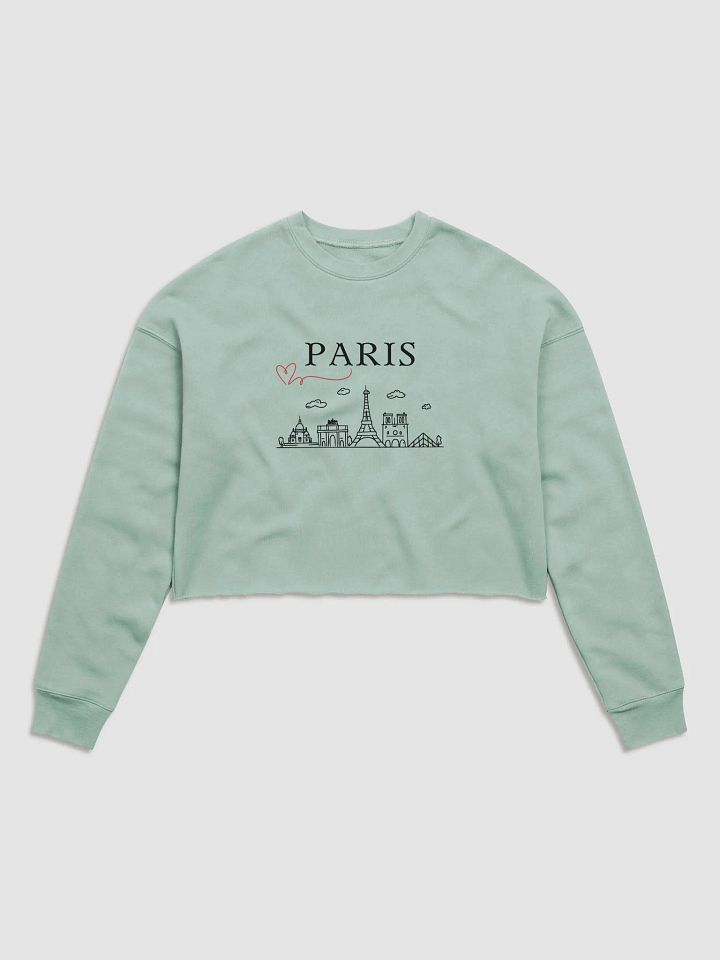 Love Paris with Monuments Crop Sweatshirt | Black Ink product image (2)