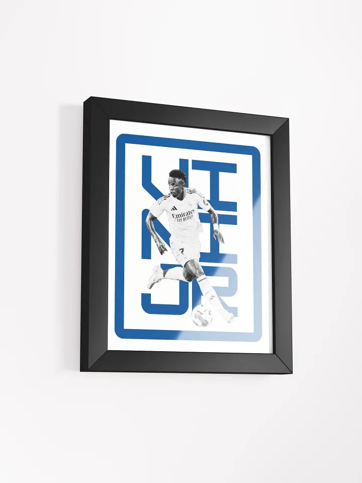 Vinicius Junior BW Real Madrid Name Art Framed Print product image (1)