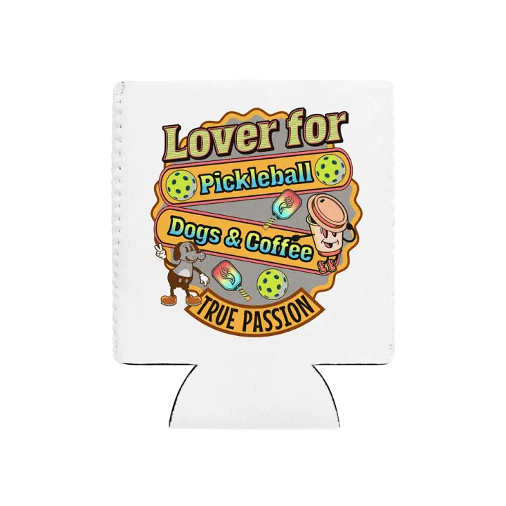 Lover For Pickleball Dogs And Coffee Playful Passion Can Cooler product image (1)
