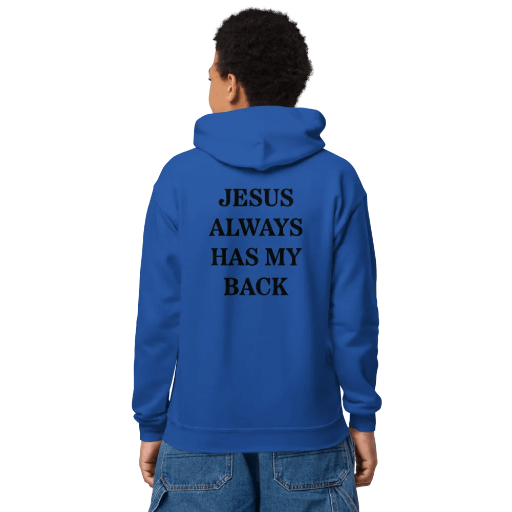 Jesus Always Has My Back | Hoodie Kids | Black Print product image (7)