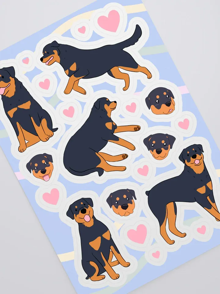 Rottweiler Love Sticker Sheet product image (2)