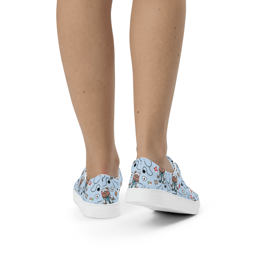 Cute Medical Bears Lace-up Canvas Shoes (Blue) product image (3)