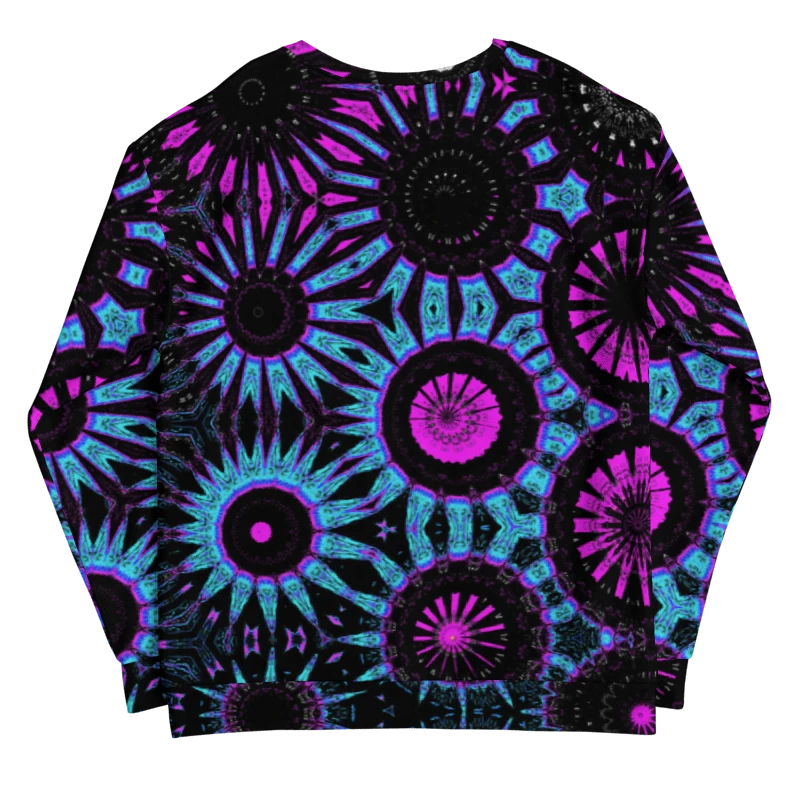 Abstract Circular Shapes in Turquoise, Black and Pink Unisex Sweatshirt product image (13)