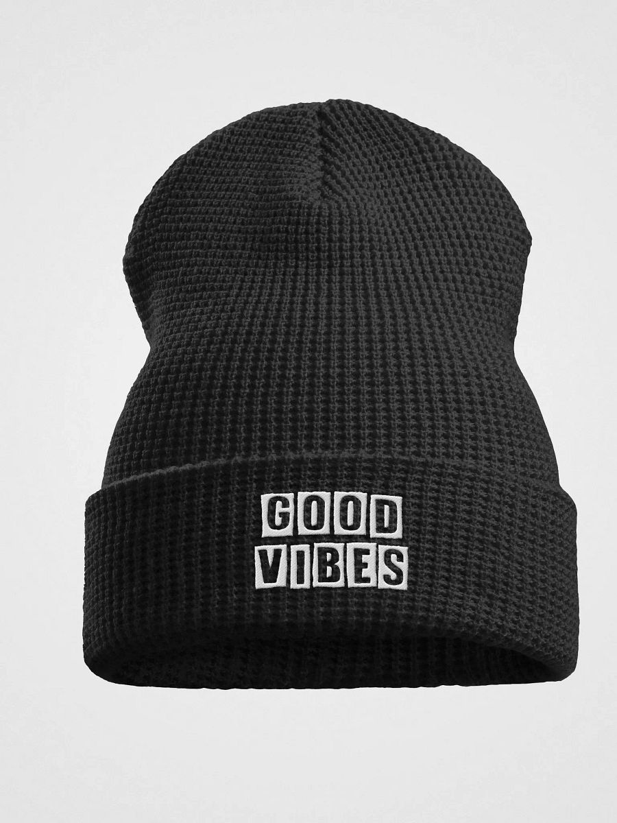 Good Vibes Waffle Knit Beanie product image (2)