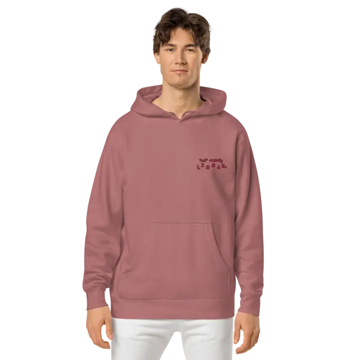 *not* mentally linear (L.C. rose design) embroidered pigment hoodie product image (2)