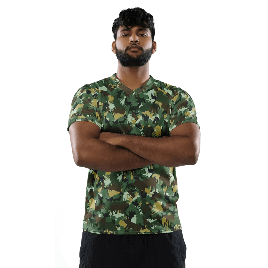 FARMOUFLAGE WOODLANDS CAMO RECYCLED UNISEX SPORTS JERSEY product image (7)
