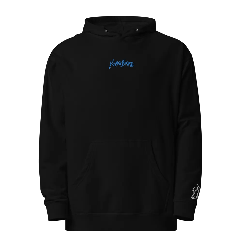 UniSex YvngNxmd Blue Script Logo Embrioder Hoodie product image (2)
