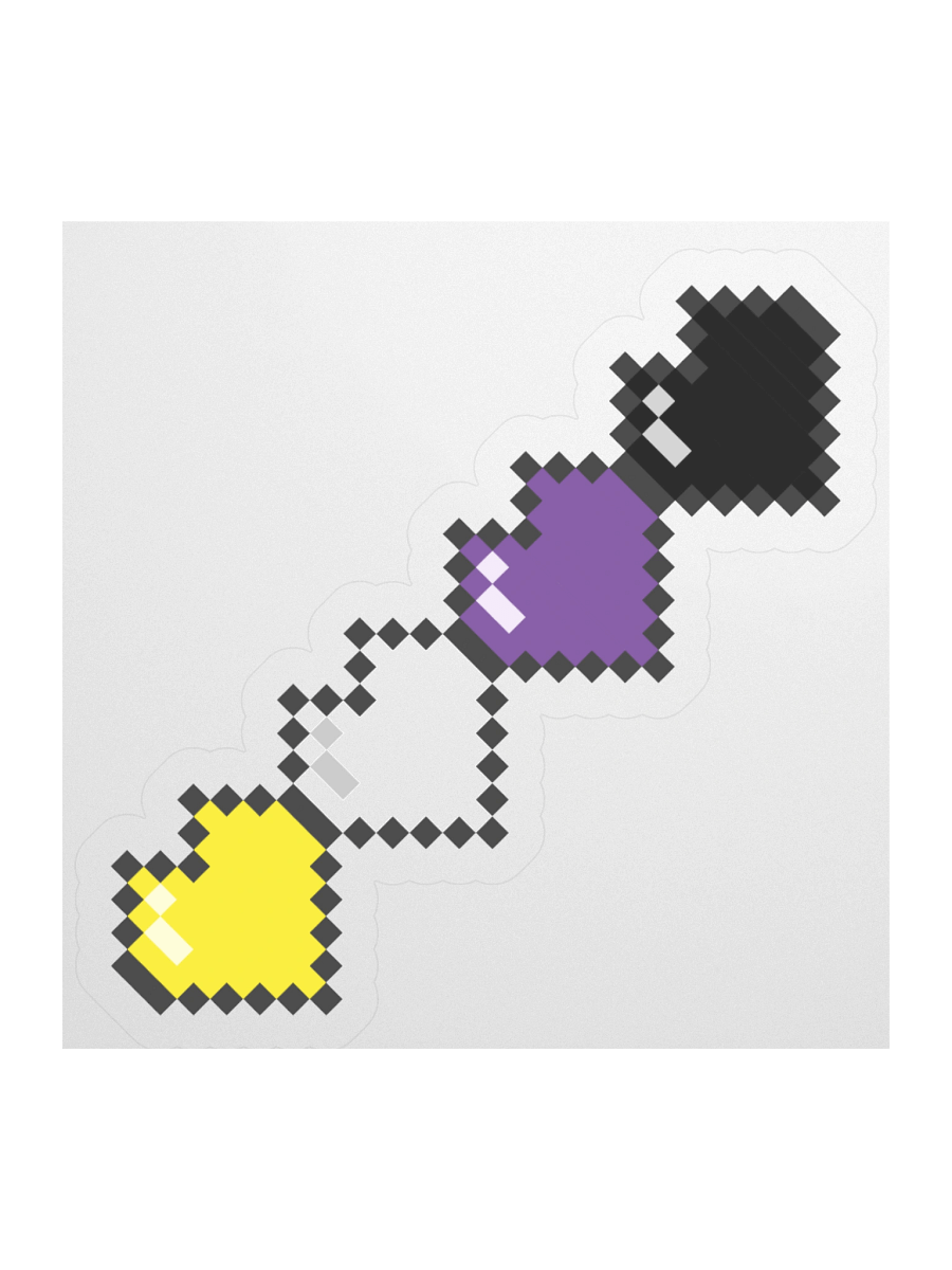 Non-binary Pixel Hearts Sticker product image (3)