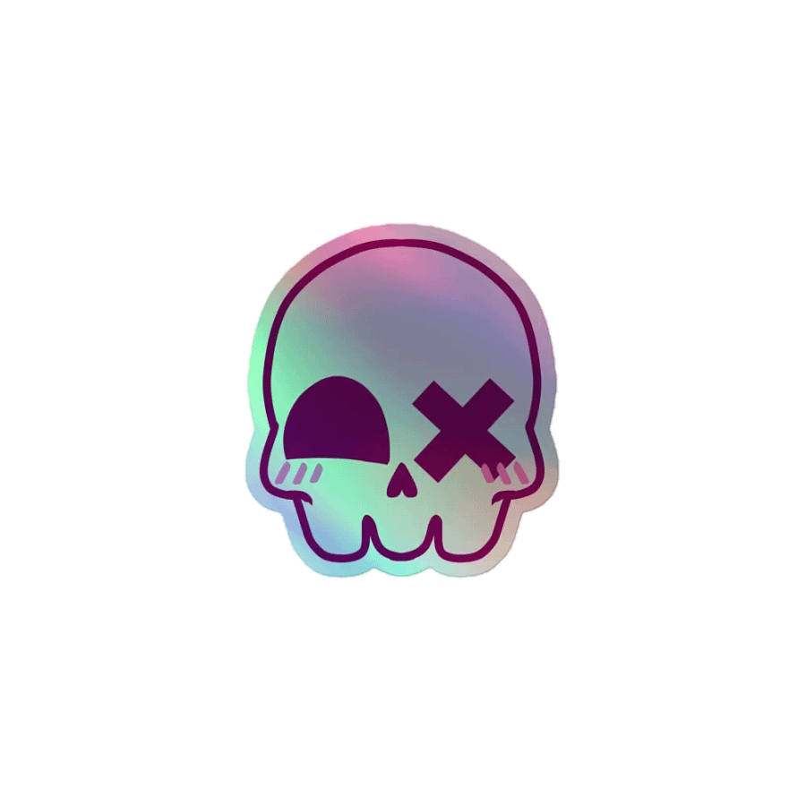 Kawaii Skull Holographic Sticker product image (1)