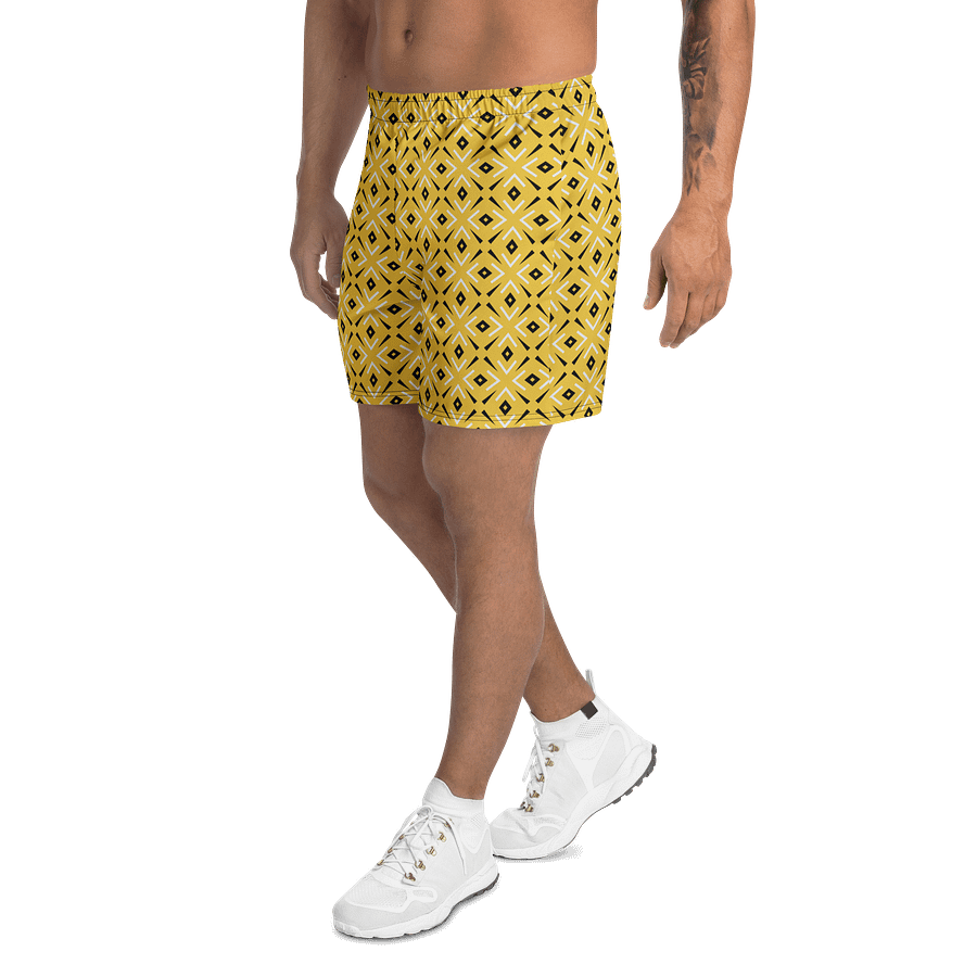 Lemon Lattice Geometric Athletic Long Shorts product image (8)
