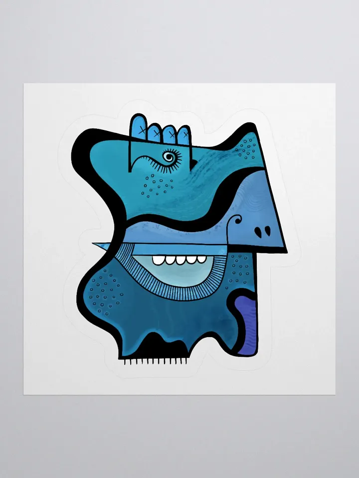 Blue Face Sticker product image (1)