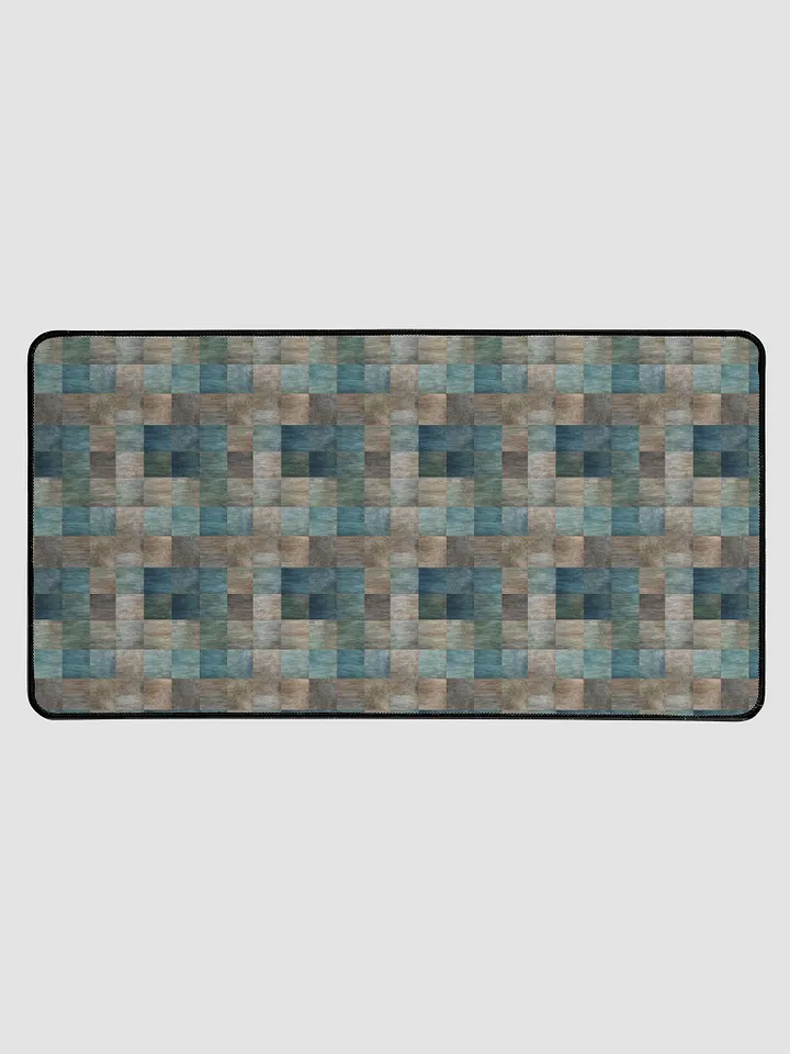 Desk Mat (31.5x15.5 inches) - Checkered Pattern in Blues, Greens, and Browns product image (1)
