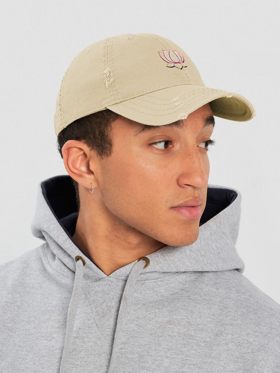 Lotus Bloom Distressed Dad Hat product image (7)