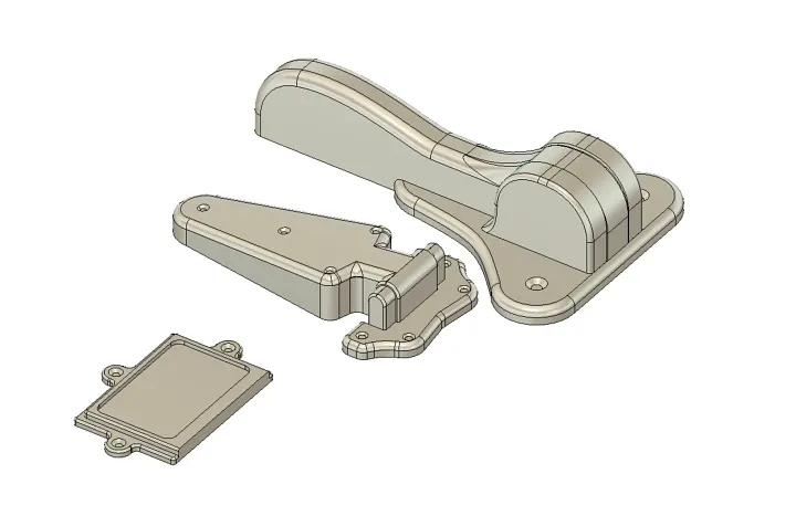 Morgue Door Hinge Set 3D Model product image (1)