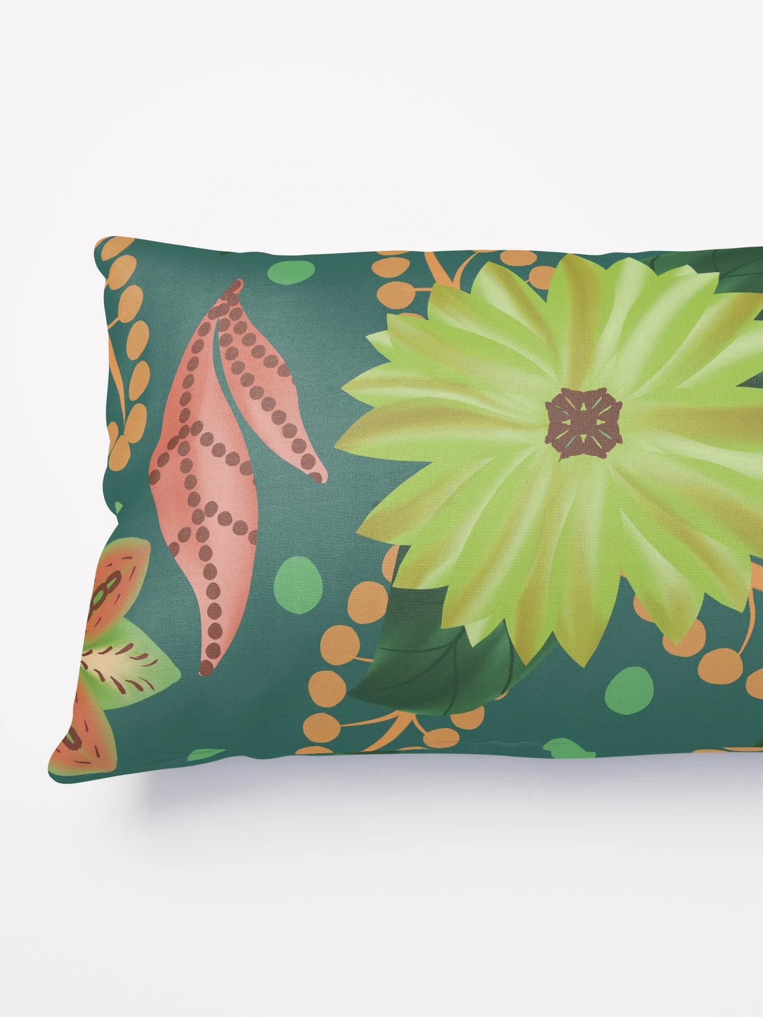 El Yunque Teal Floral Pillow product image (7)